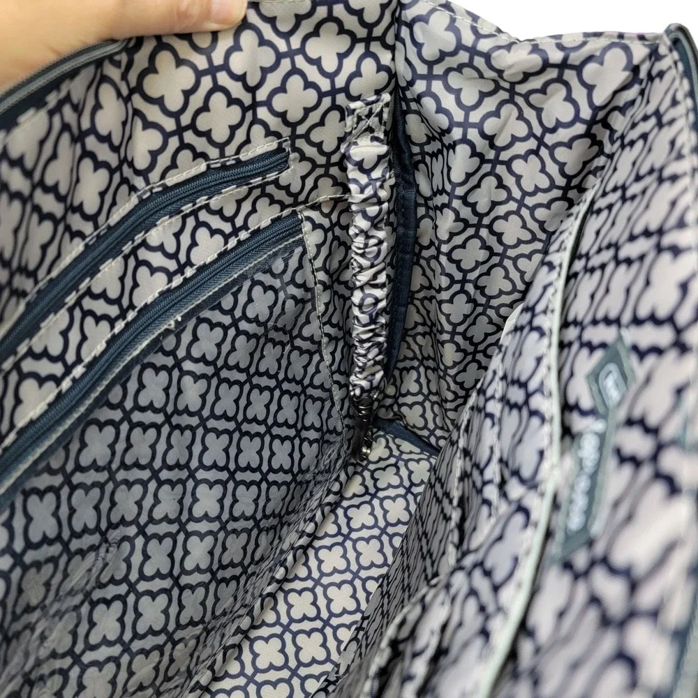 LUG Soprano Tote Bag Brushed Marina Love Stripe Multi RFID Organizer Top Handles - Picture 11 of 16